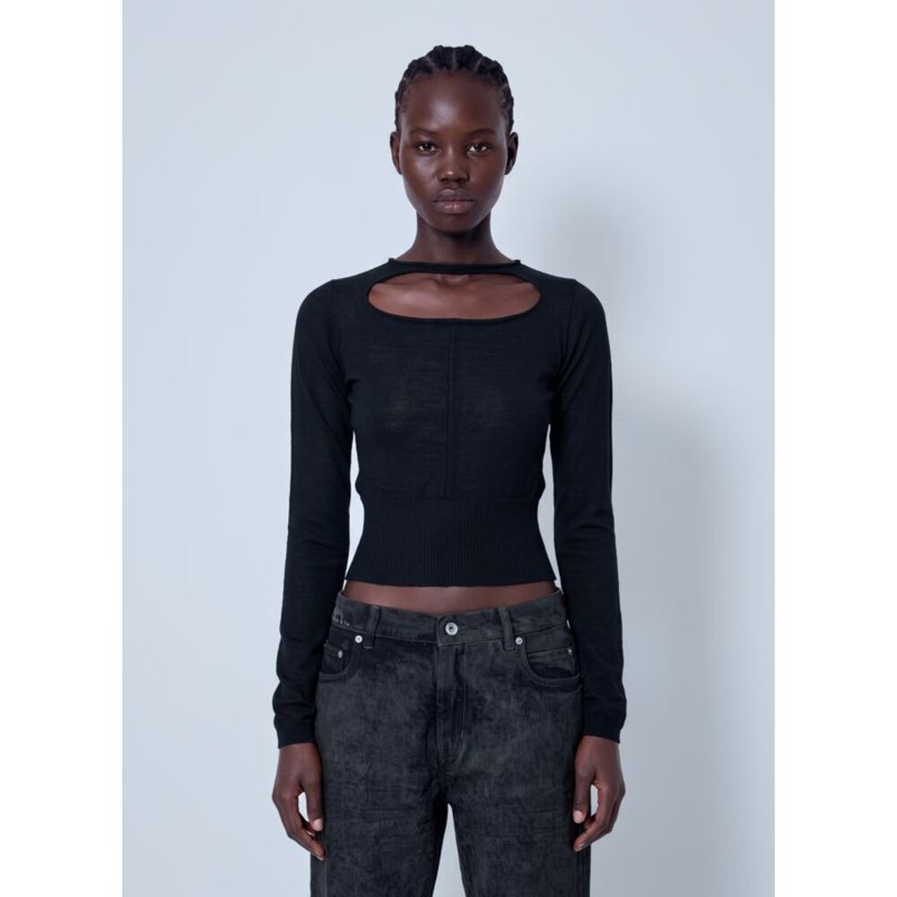 Rick Owens Women Slashed Cropped Pull Top